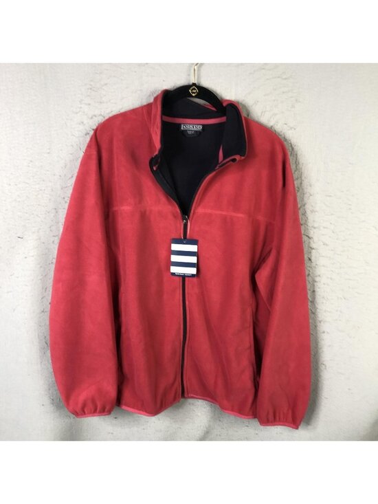 Lands' End Jackets & Blazers - Lands' End Jacket Womens 1X Red Fleece Marinac WindCheck Zip Water Resistant